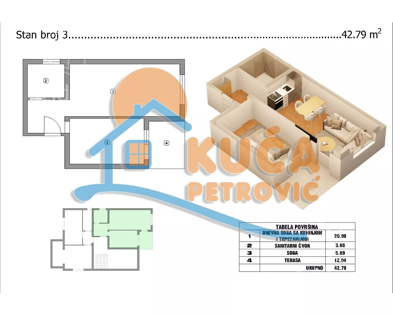 Jednoiposoban stan | 4zida