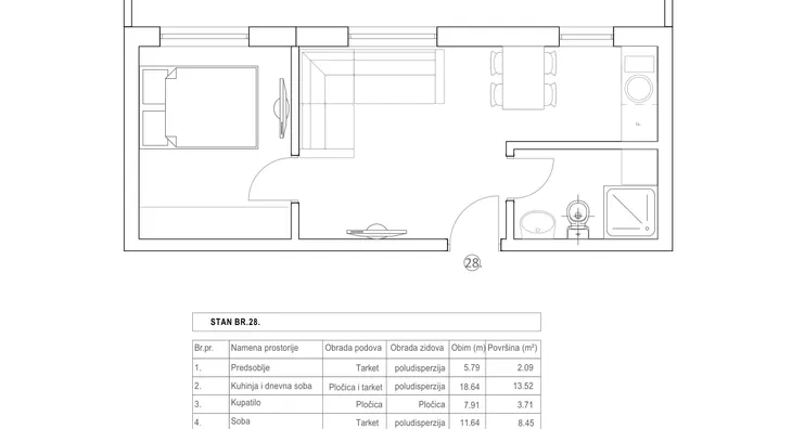 Jednoiposoban stan | 4zida