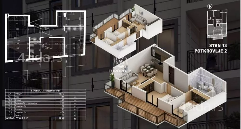 Trosoban stan | 4zida