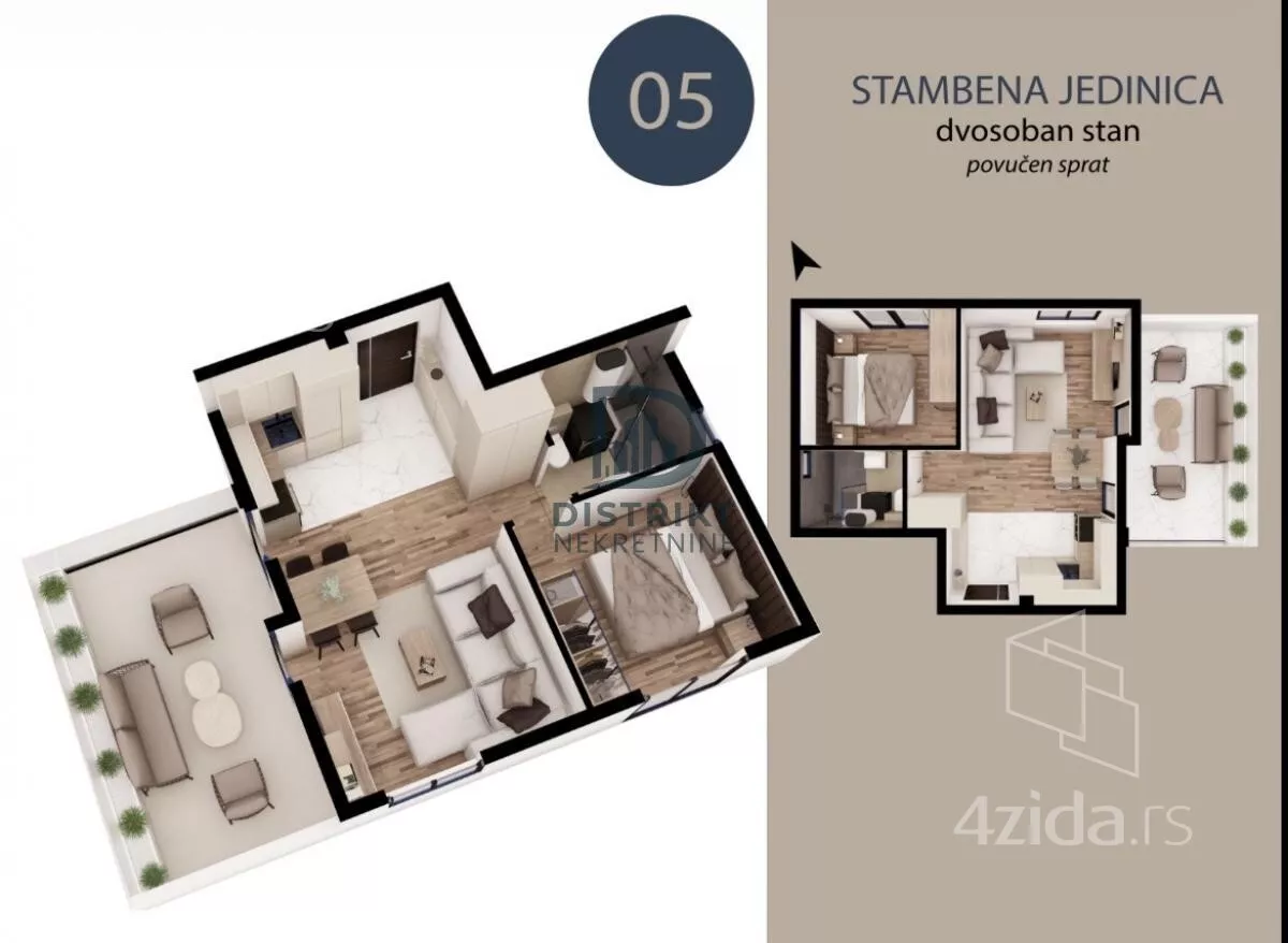 Jednoiposoban stan | 4zida