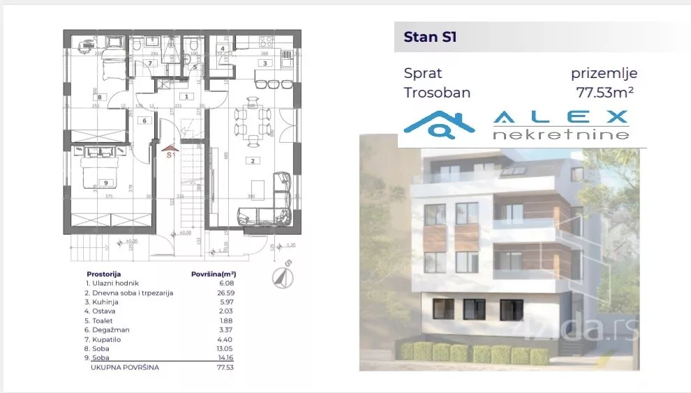 Trosoban stan | 4zida