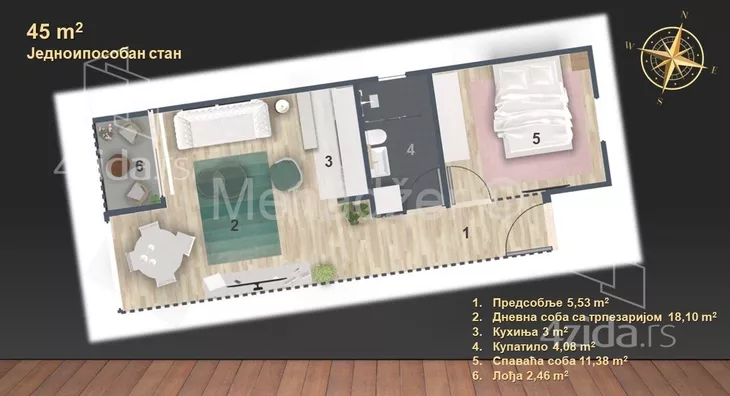 Dvosoban stan | 4zida