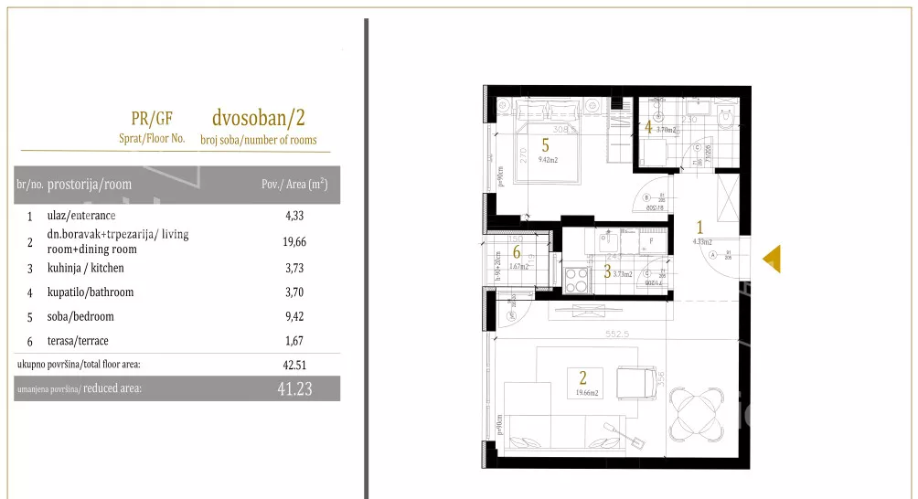 Dvosoban stan | 4zida