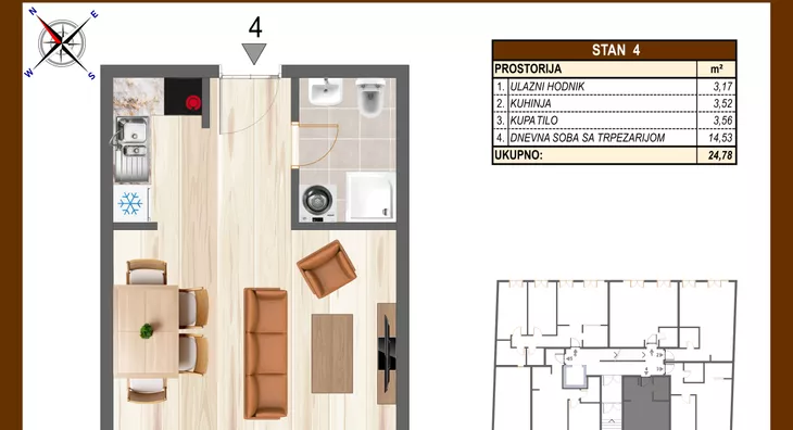 Jednosoban stan | 4zida