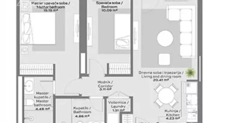 Trosoban stan | 4zida