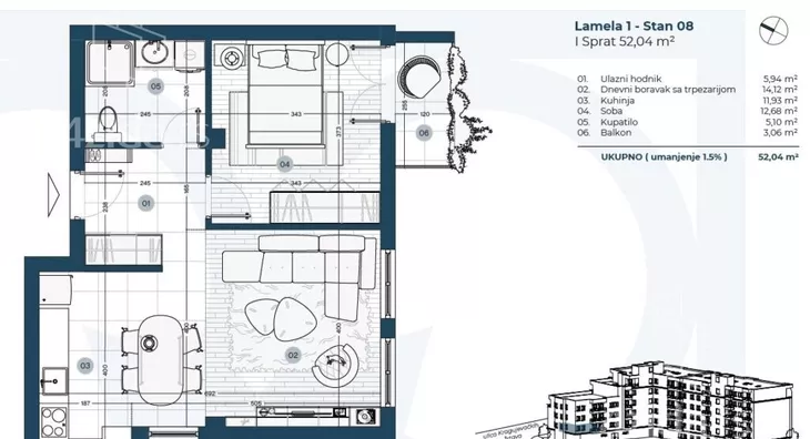 Dvosoban stan | 4zida