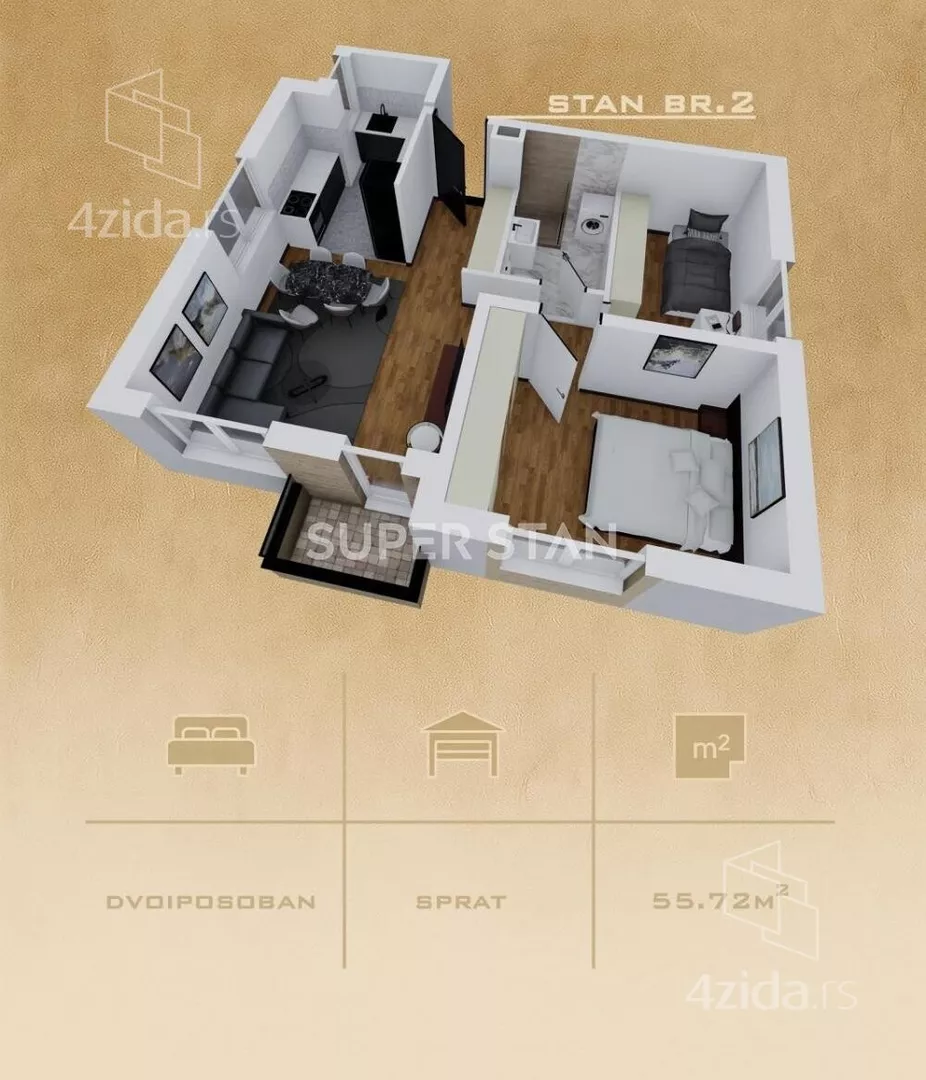 Dvoiposoban stan | 4zida