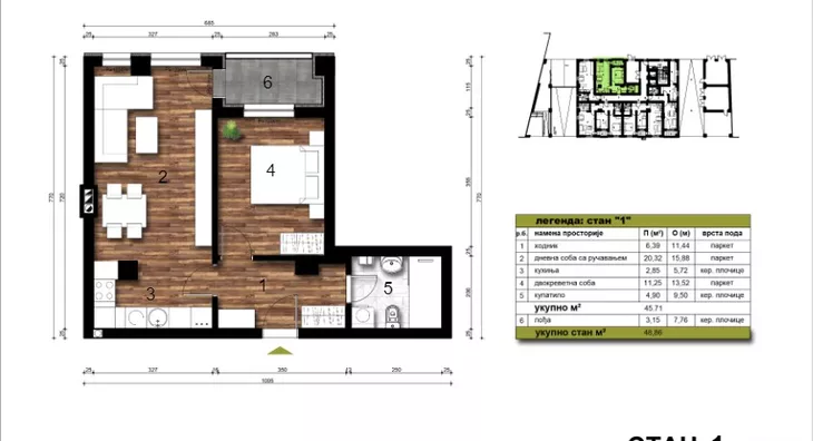 Dvosoban stan | 4zida