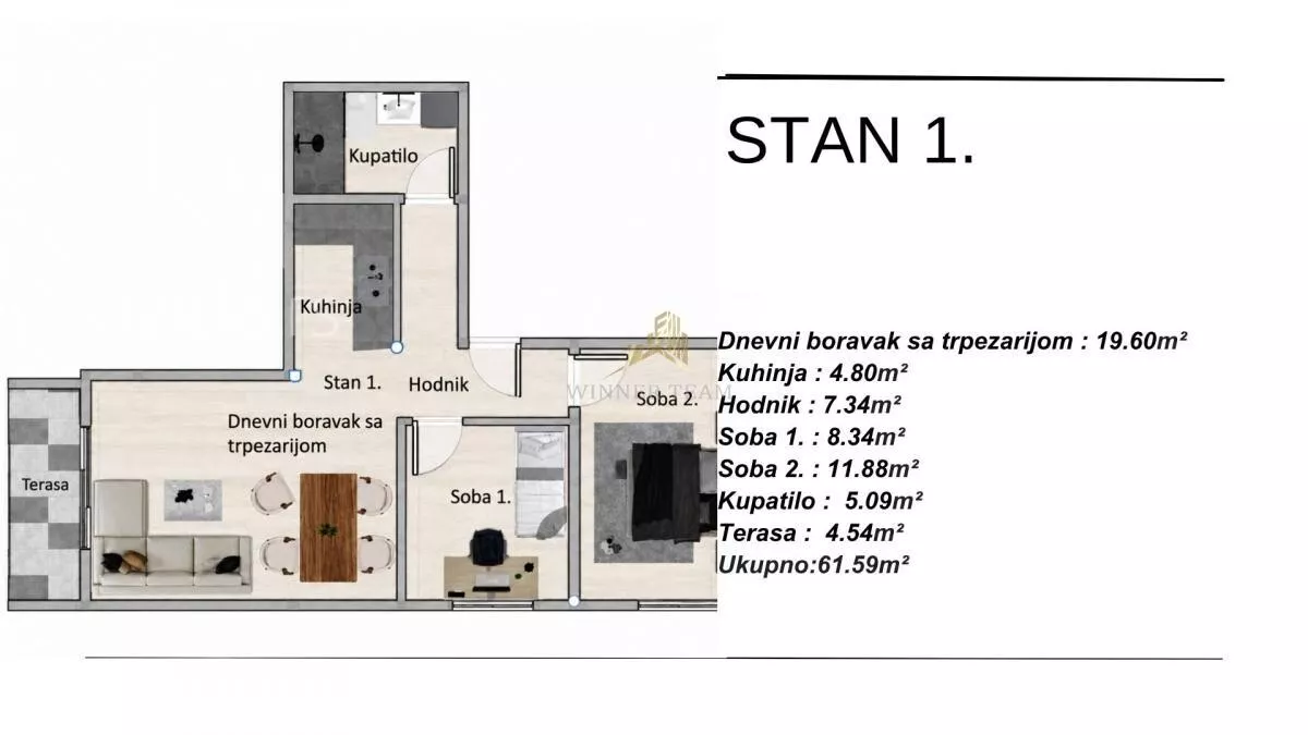 Trosoban stan | 4zida