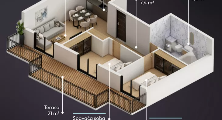 Trosoban stan | 4zida