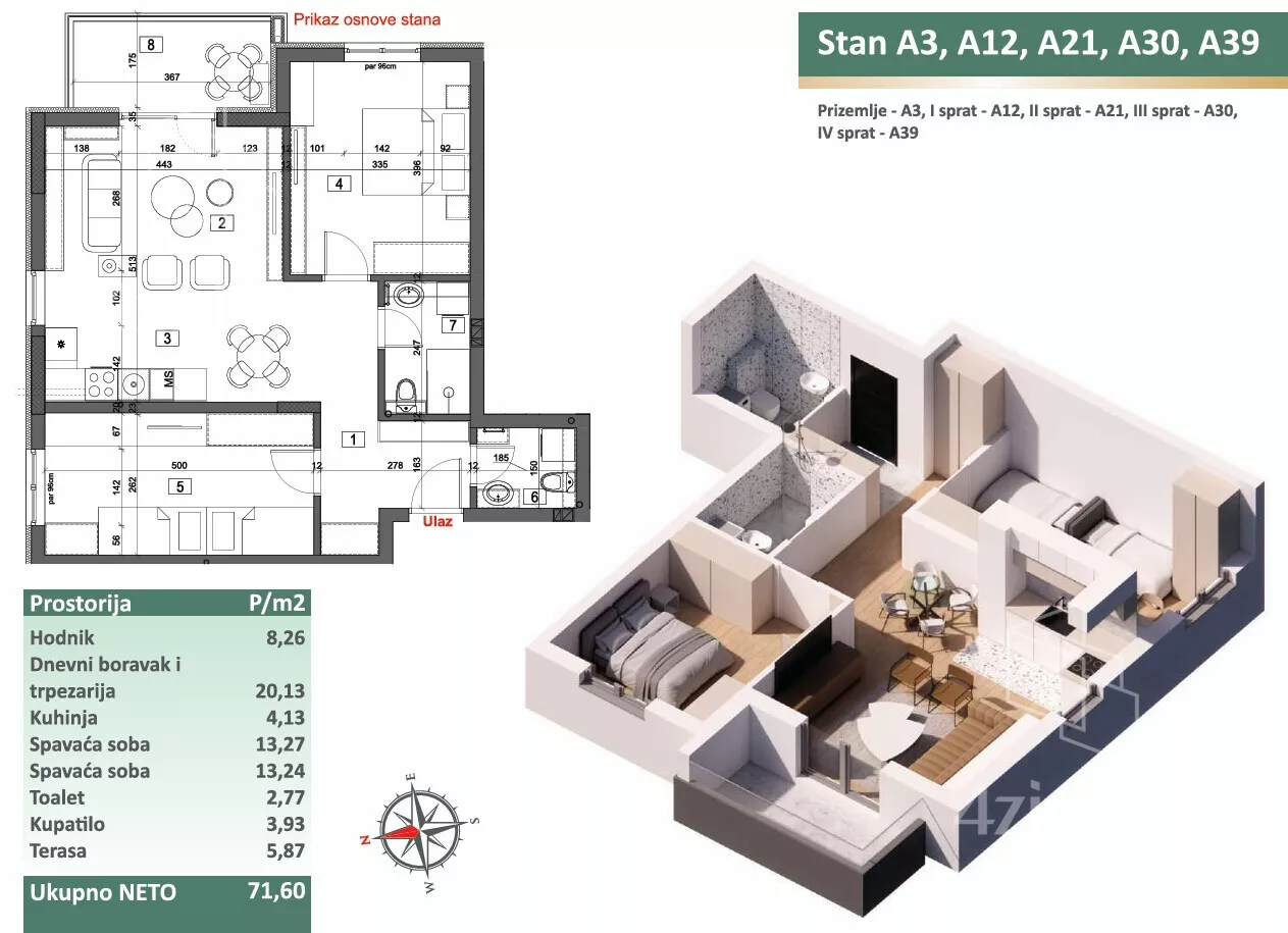 Trosoban stan | 4zida