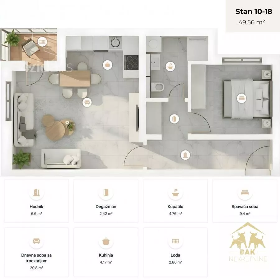 Dvosoban stan | 4zida