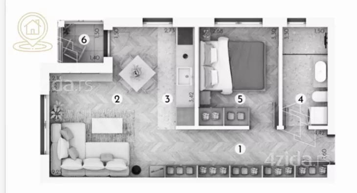 Četvoroiposoban stan | 4zida