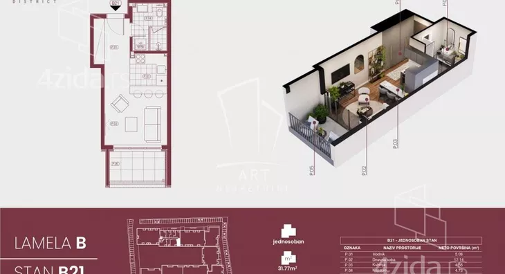 Jednosoban stan | 4zida