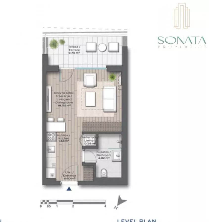 Jednosoban stan | 4zida