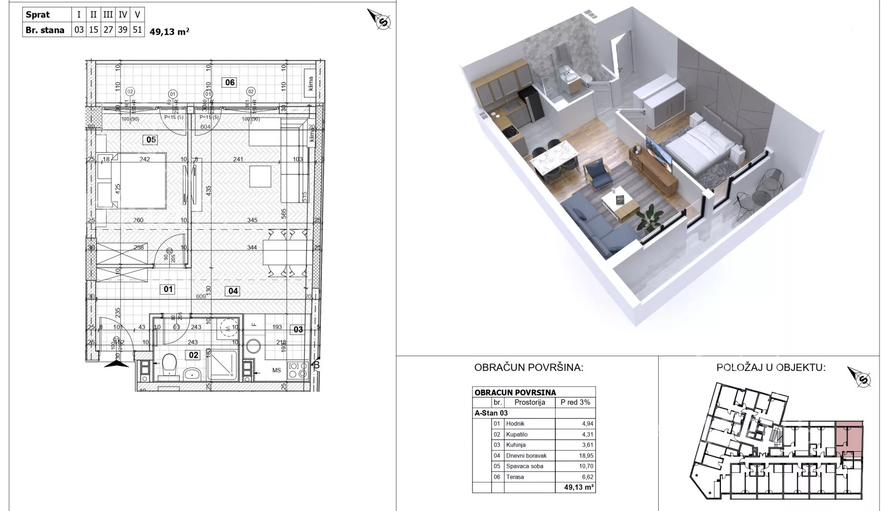 Jednoiposoban stan | 4zida