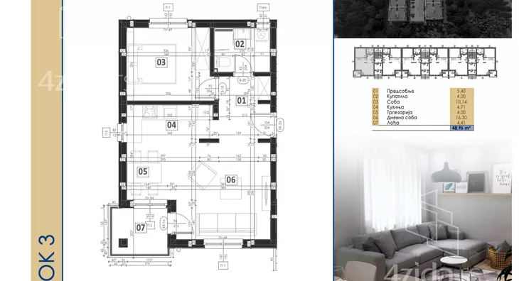 Jednoiposoban stan | 4zida