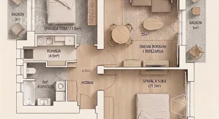 Trosoban stan | 4zida