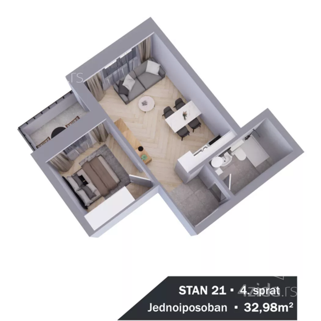 Jednoiposoban stan | 4zida