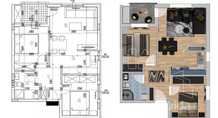 Trosoban stan | 4zida