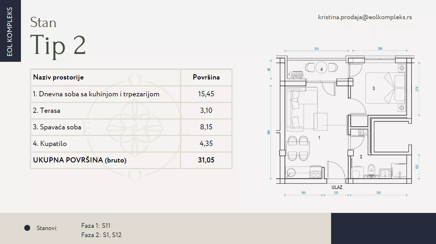 Jednosoban stan | 4zida