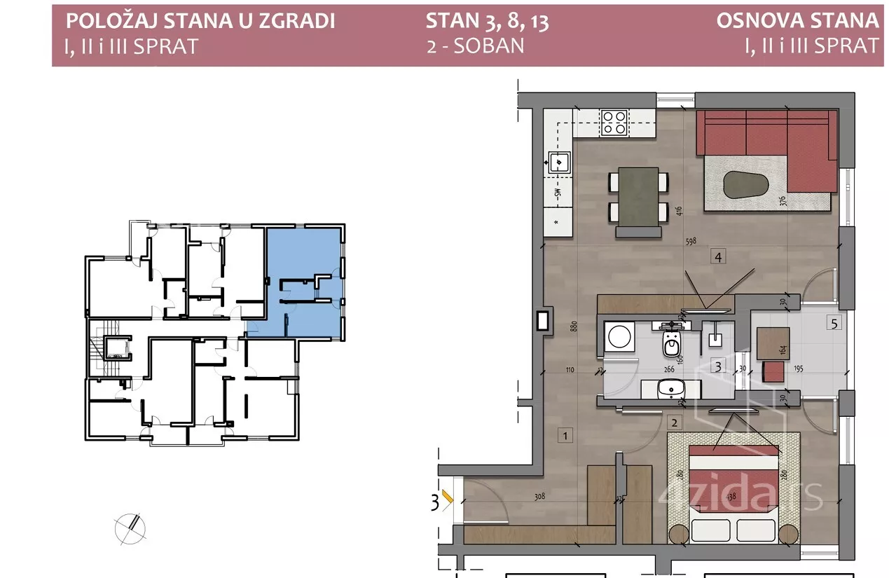Dvosoban stan | 4zida