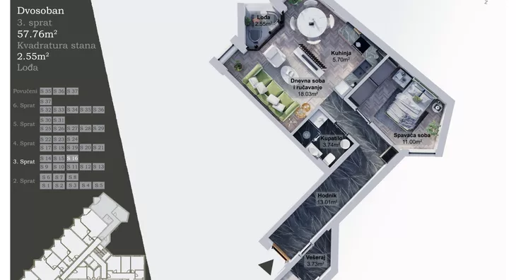 Dvosoban stan | 4zida