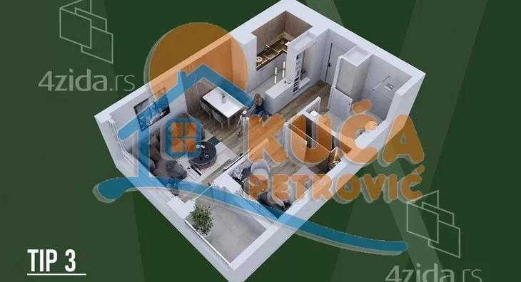 Jednoiposoban stan | 4zida