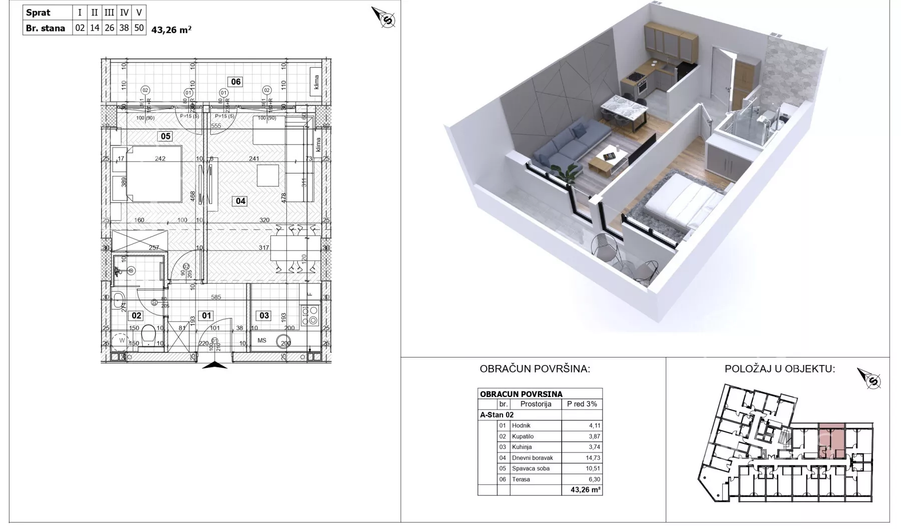 Jednoiposoban stan | 4zida