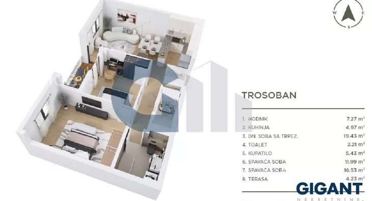 Trosoban stan | 4zida