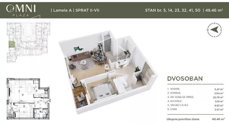 Jednoiposoban stan | 4zida