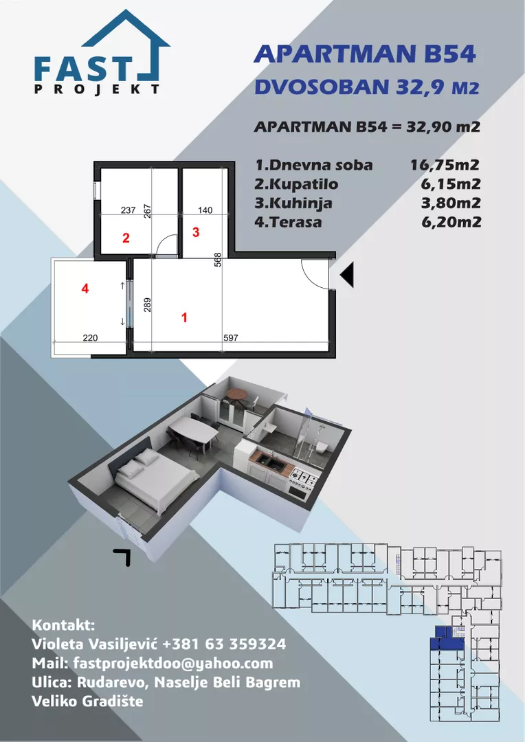 Dvosoban stan | 4zida