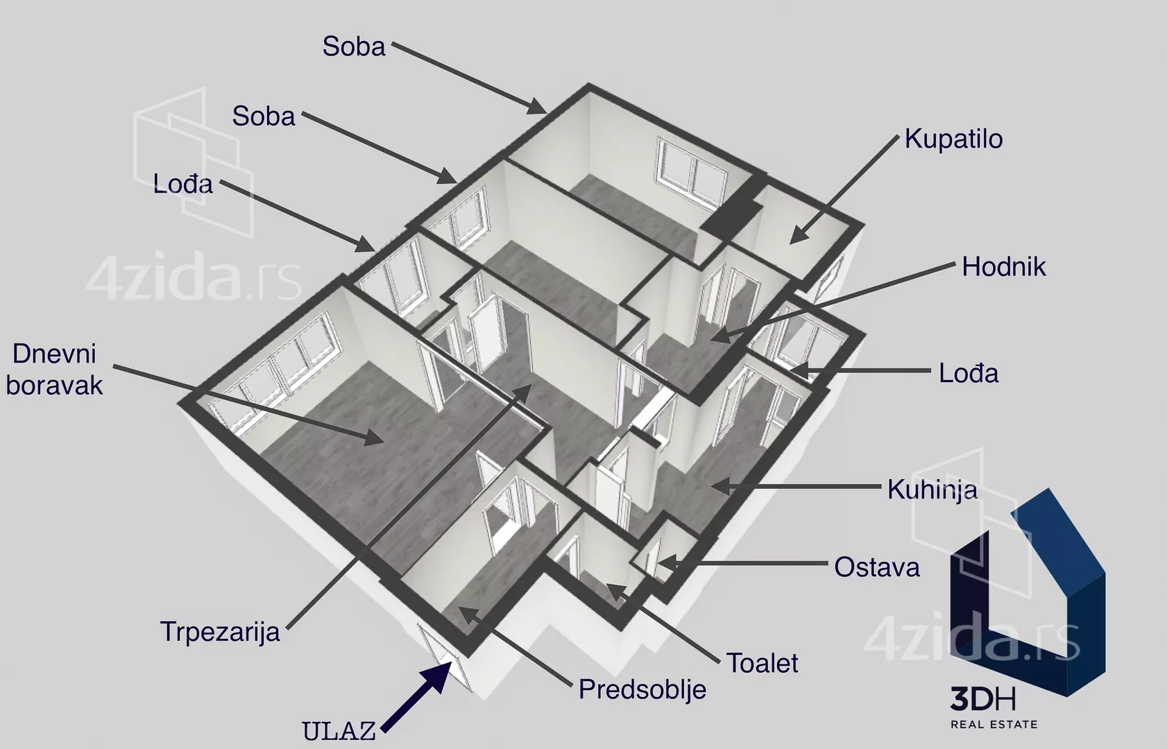 Trosoban stan | 4zida