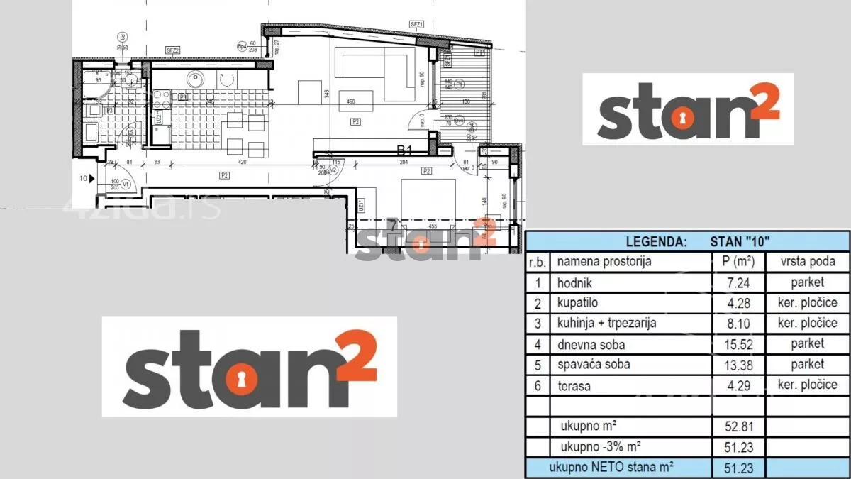 Jednoiposoban stan | 4zida