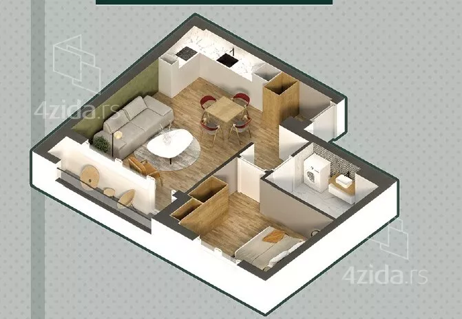 Jednoiposoban stan | 4zida