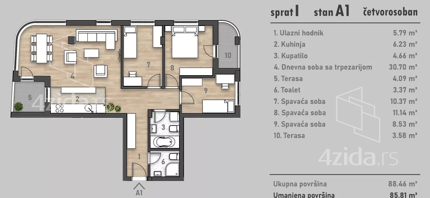 Četvorosoban stan | 4zida