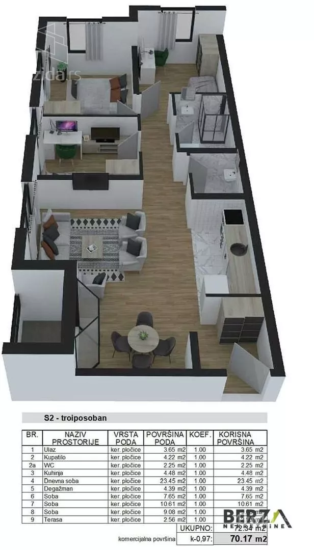 Troiposoban stan | 4zida