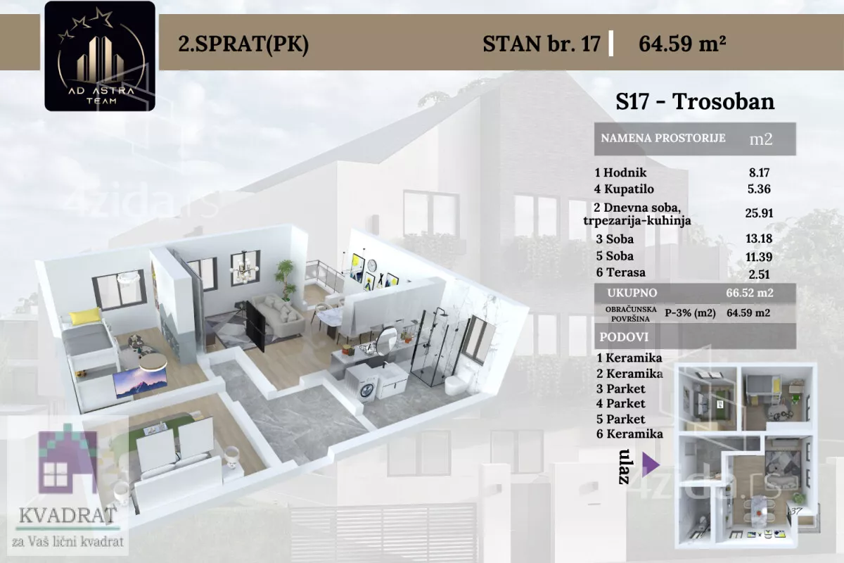 Trosoban stan | 4zida
