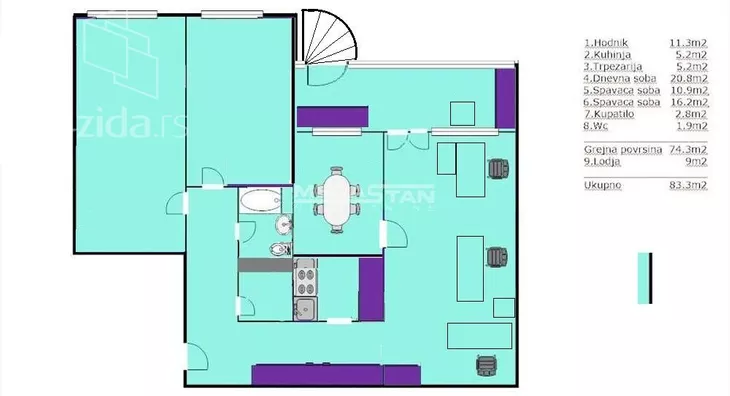 Trosoban stan | 4zida
