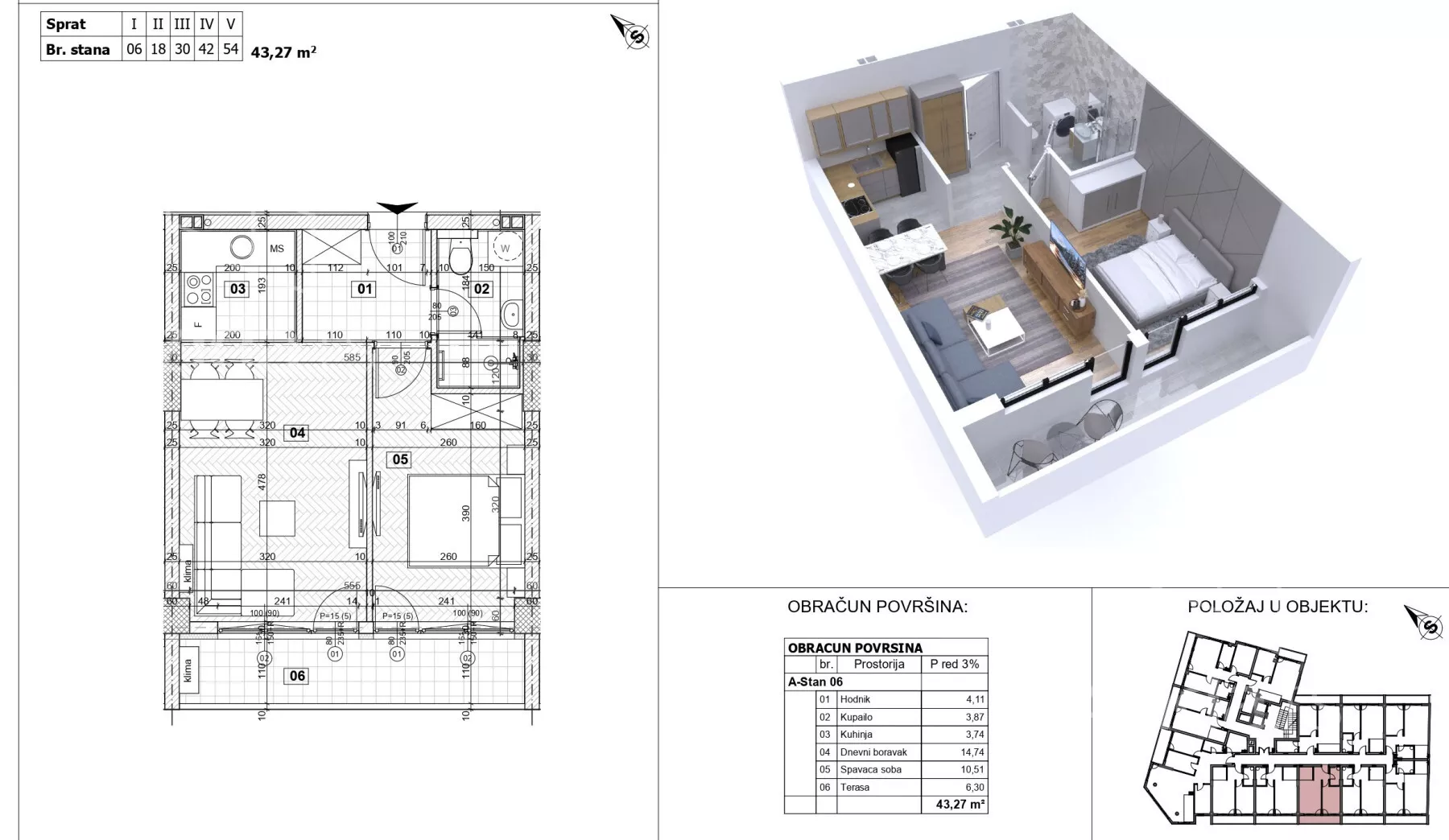 Jednoiposoban stan | 4zida