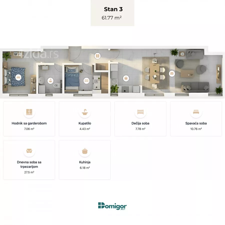 Dvosoban stan | 4zida