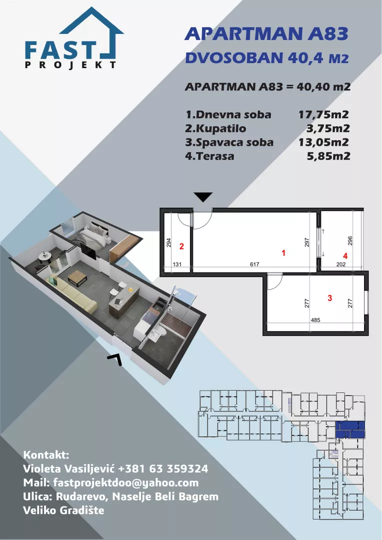 Dvosoban stan | 4zida