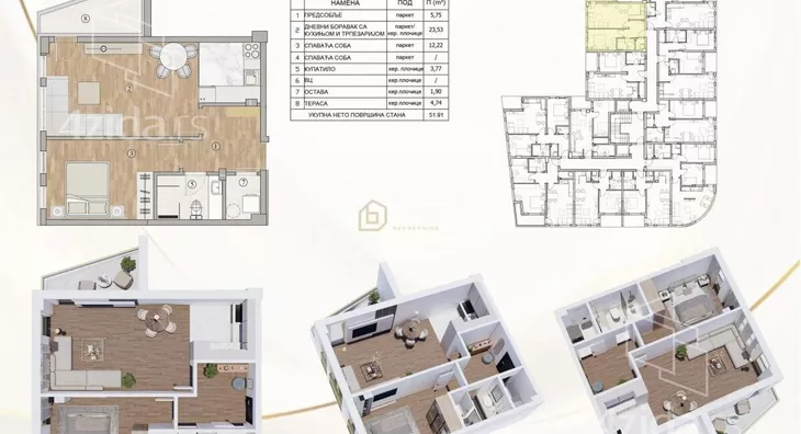 Jednoiposoban stan | 4zida