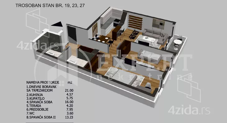 Trosoban stan | 4zida