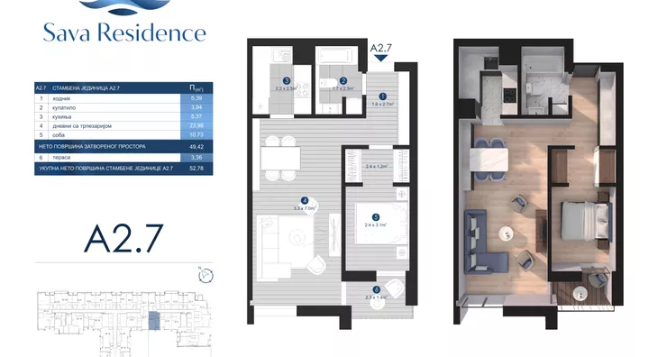 Dvosoban stan | 4zida