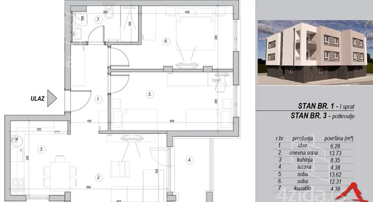 Trosoban stan | 4zida