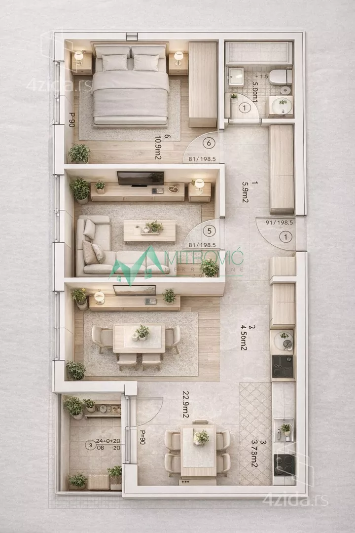 Dvoiposoban stan | 4zida