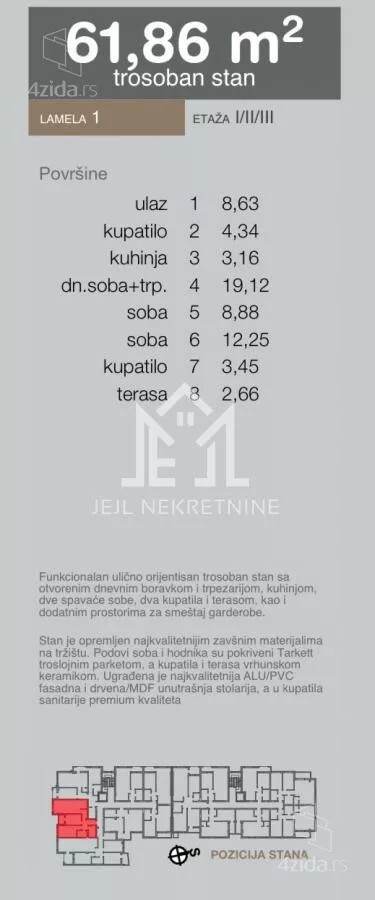 Trosoban stan | 4zida