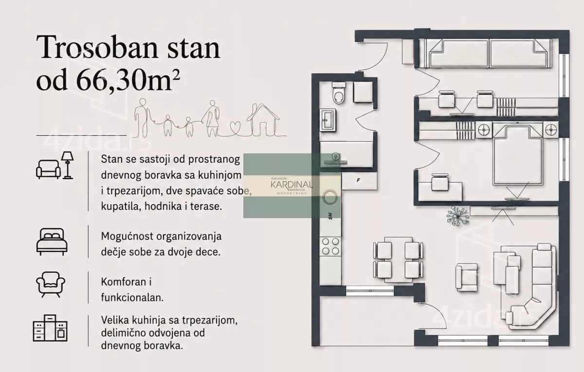 Trosoban stan | 4zida