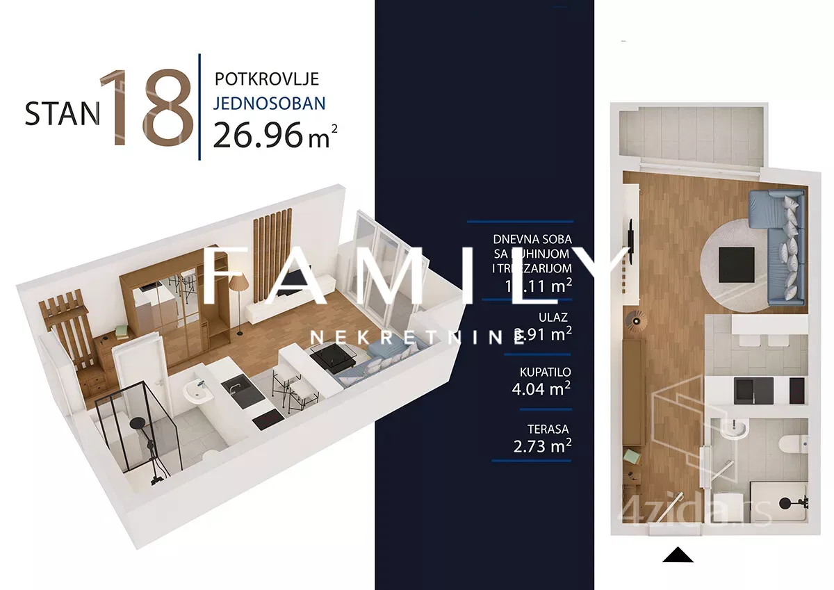 Jednosoban stan | 4zida